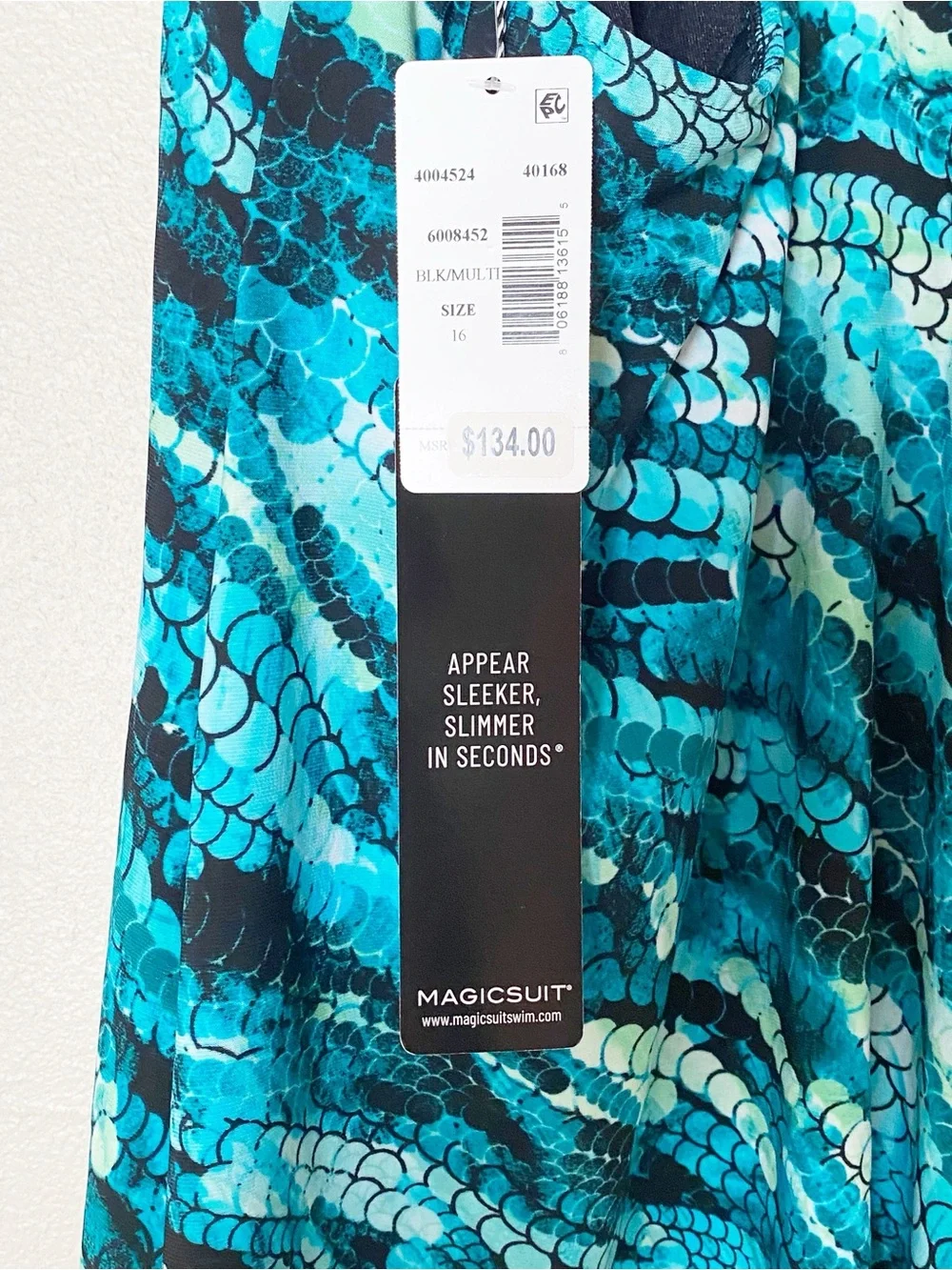 MAGICSUIT Taylor Racerback Underwire Tankini Top Blue Green New